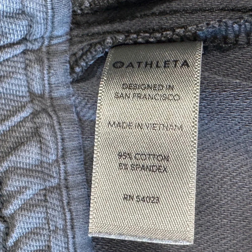 Athleta‎ Womens Washed Black Cotton Twill Skirt Elastic Waist Zip Pockets Size 6